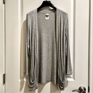 Zara Gray Draped Cardigan
